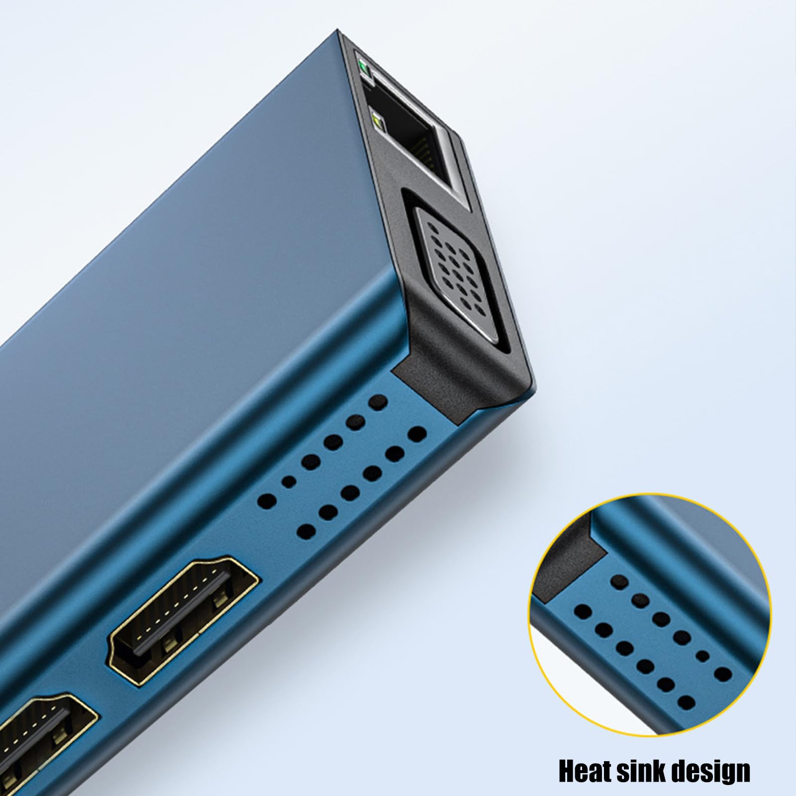 Docking Station Adattatore per Doppio Monitor Adattatore USB C 12 in 1 con VGA Gigabit Ethernet 4 Porte USB 3.0 Lettore Schede Docking Station Multifunzionale