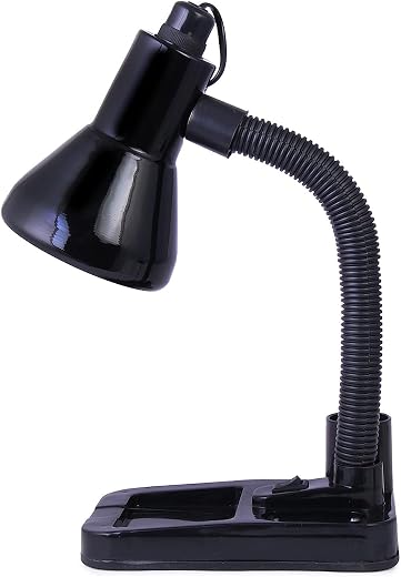 Diktmark Stylish Black Adjustable Table Lamp for Home/Office/Study (Bulb Not Included, Pack of 1,Plastic)