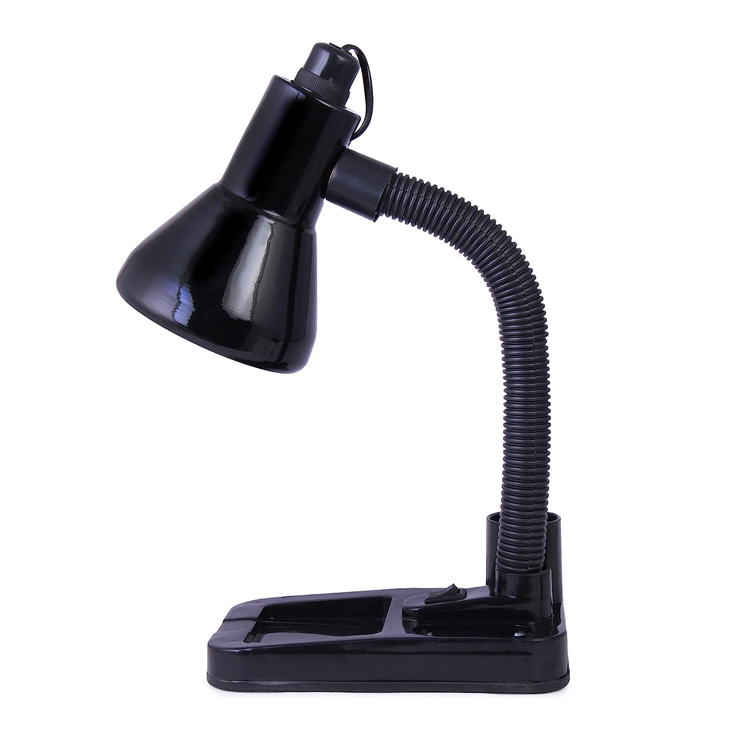 Stylish Black Adjustable Table Lamp for Home/Office/Study (Bulb Not Included, Pack of 1,Plastic)