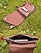 Le'aokuu Mens Genuine Leather Coffee Small Messenger Shoulder Satchel Waist Bag Pack (Coffee)