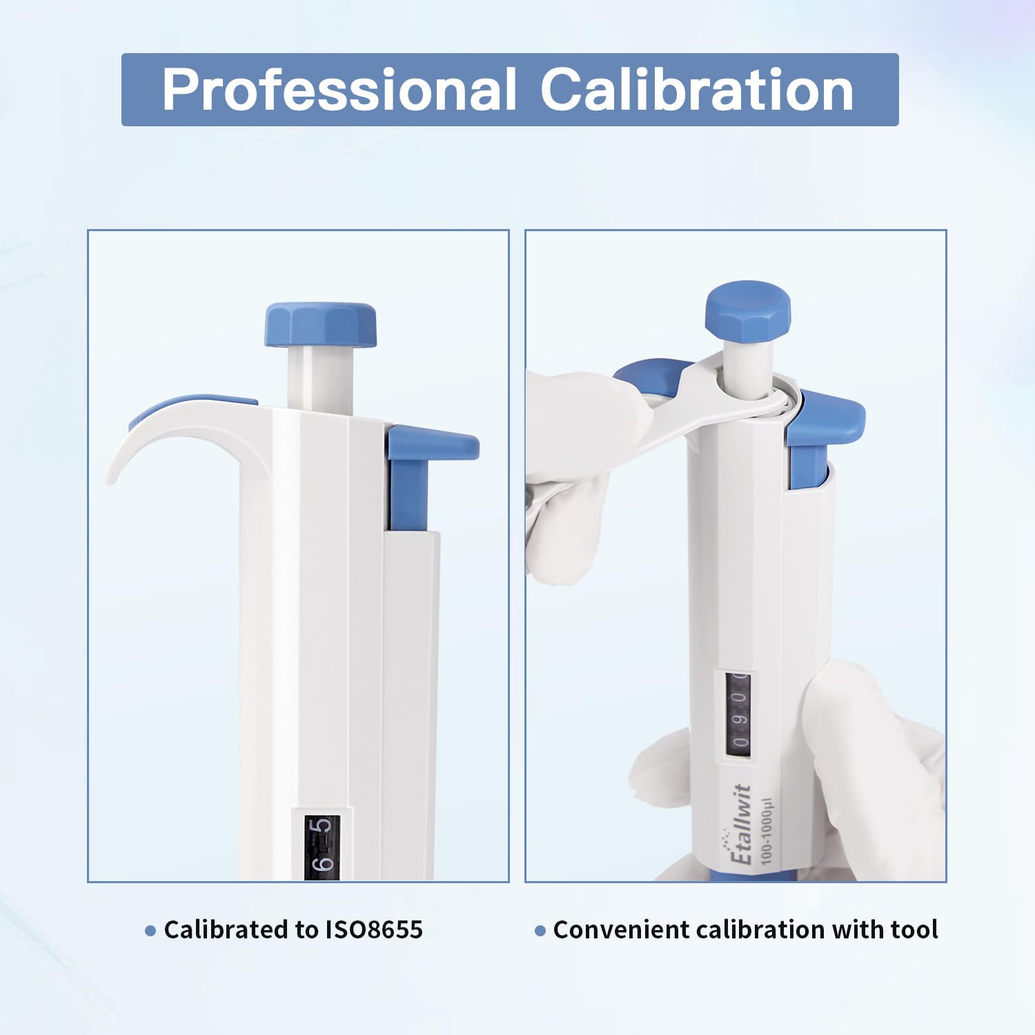 Etallwit Single Channel Pipettes with Adjustable Variable Volume