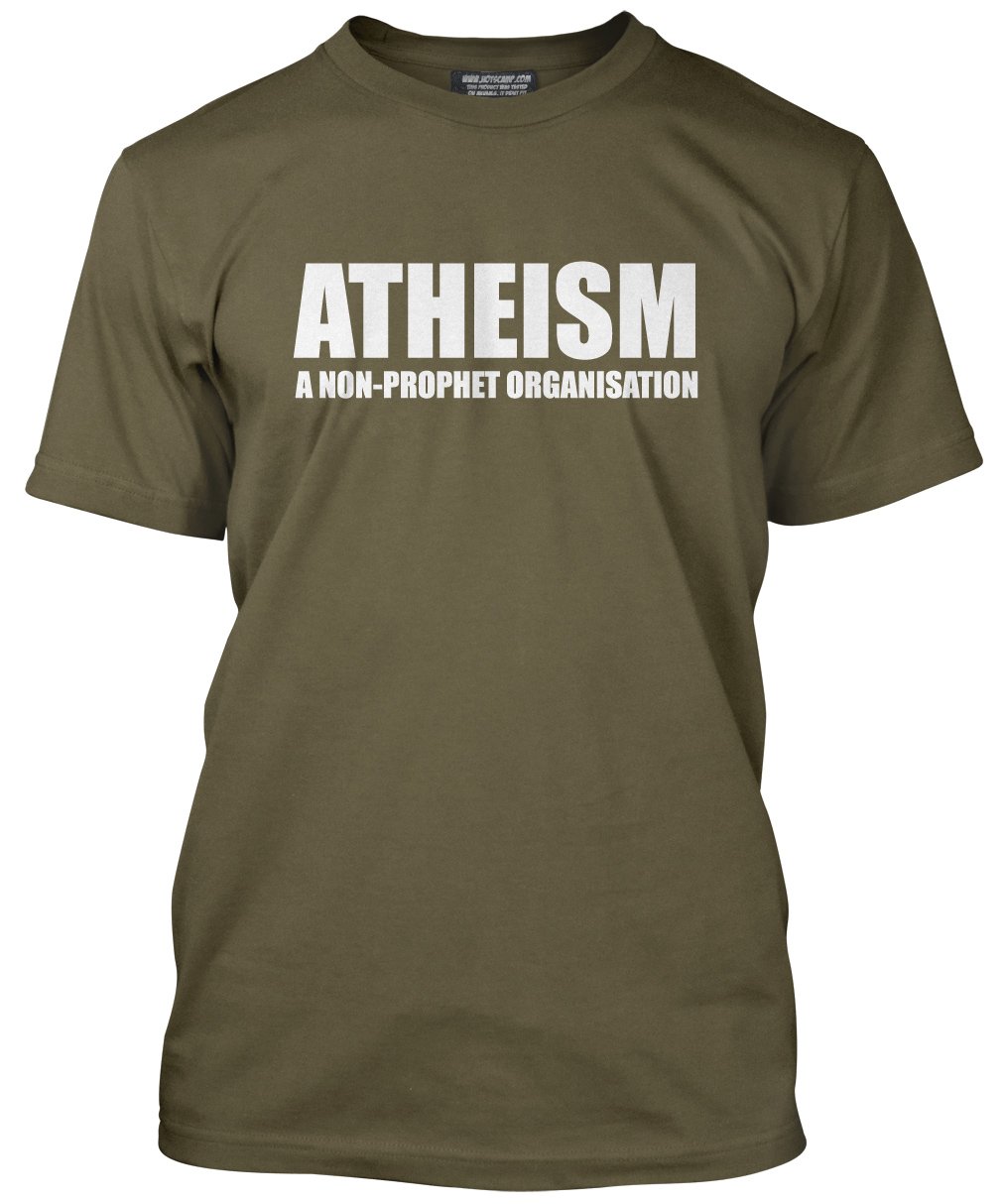 HotScamp Atheism Men's Unisex T-Shirt - Khaki Large