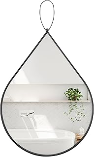 Bathroom Mirror Black Teardrop Mirror with Metal Framed Oval