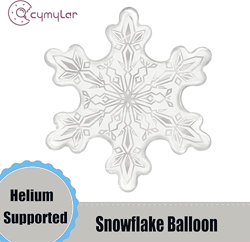 Miniatura 2 de Paquete de 2 globos de copo de nieve para decoración de invierno del país de las maravillas, fiesta de cumpleaños, decoración de baby shower