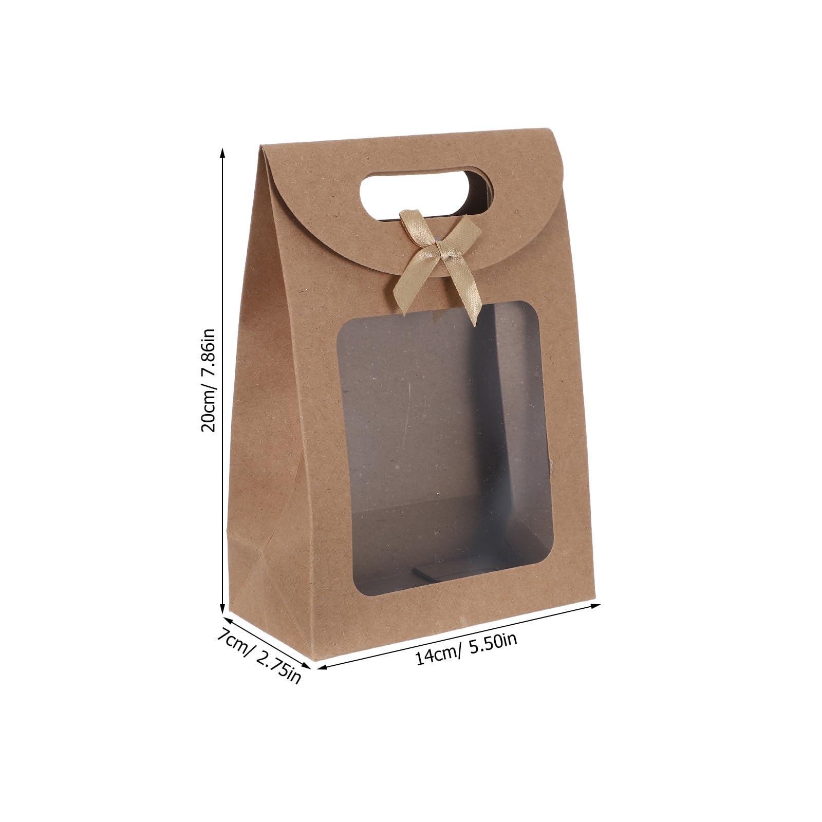 Bolsas de Ventana Transparente con Lazo y Asa, 20 Piezas para Dulces