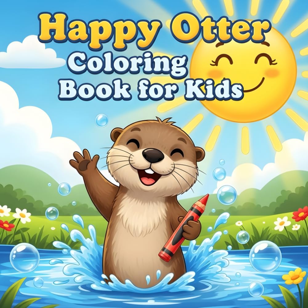 Happy Otter Coloring Book for Kids: Adorable and Simple Otter Illustrations for Relaxing, Creative, and Joyful Coloring Fun