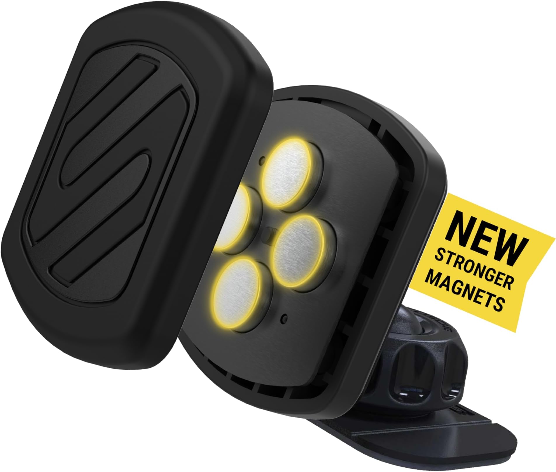 Magnetic Phone Holder for Car Dashboard with Extra Strong Magnet, Thick Metal Plate & 360° Rotation, Secure Cell Phone Car Mount for Large Phones Compatible with iPhone, Samsung, Not MagSafe