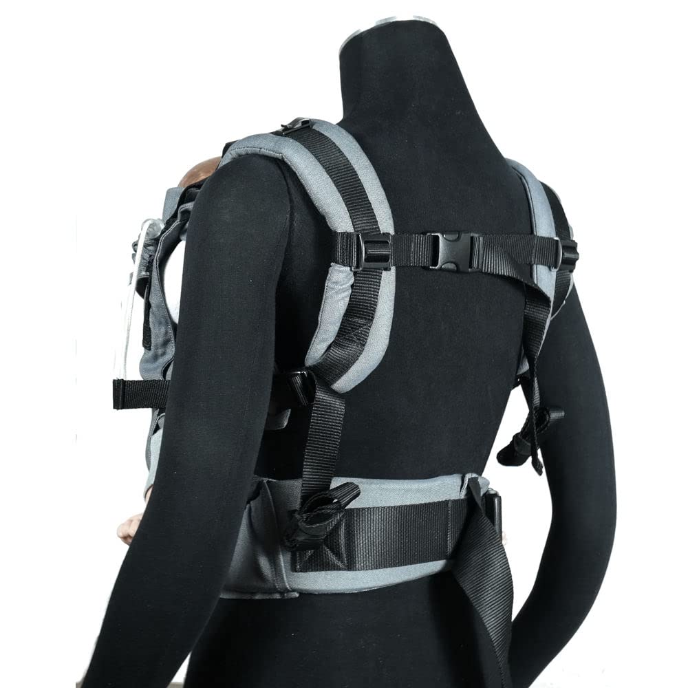 Didymos DidyFix Babytrage - Fullbuckle Tragehilfe in Graphit - für Neugeborene ab Geburt von 50-86 cm - ergonomische Sitzhaltung - Bauchtrage - Hüfttrage - Rückentrage