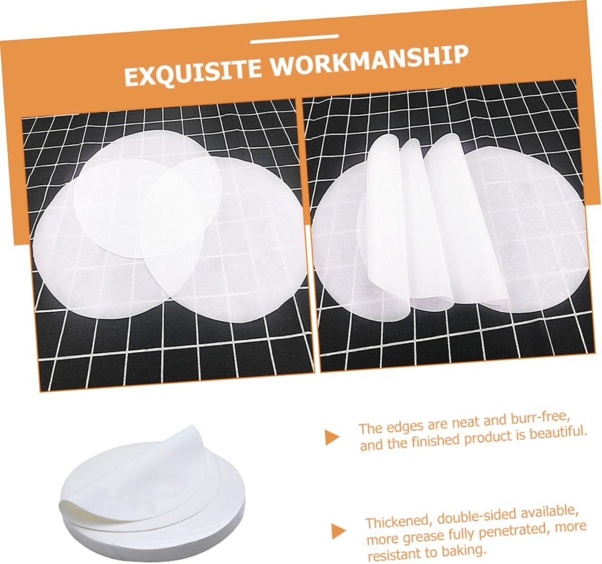 500 Sheets Round Parchment Paper for Baking Cooking Frying Grilling Oil Baking Paper for Cookies Cakes Meat