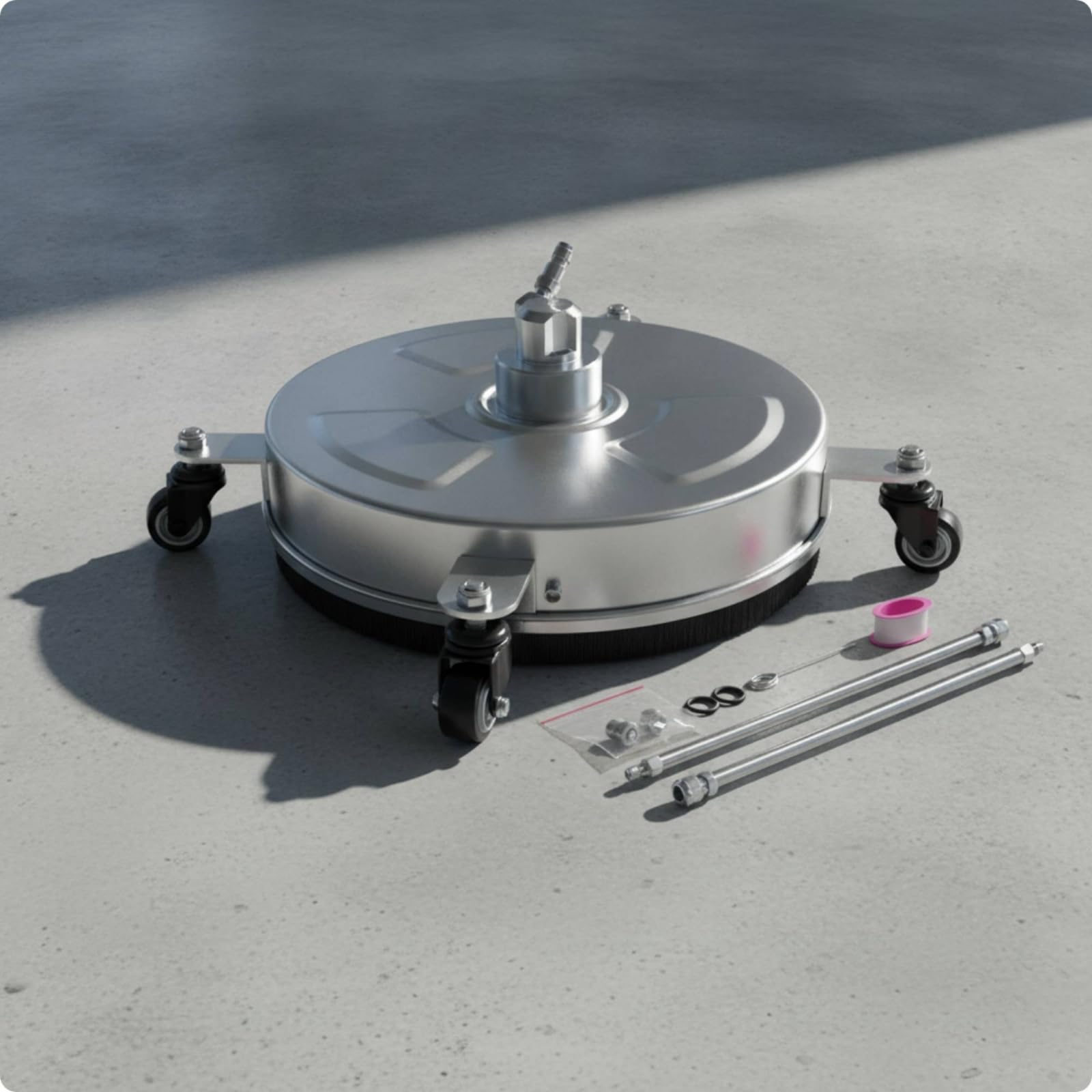 Lavasuperfici con Ruote Inox Disco Lavapavimenti Dagli Spruzzi Lavapatio per Lavaggio Percorsi