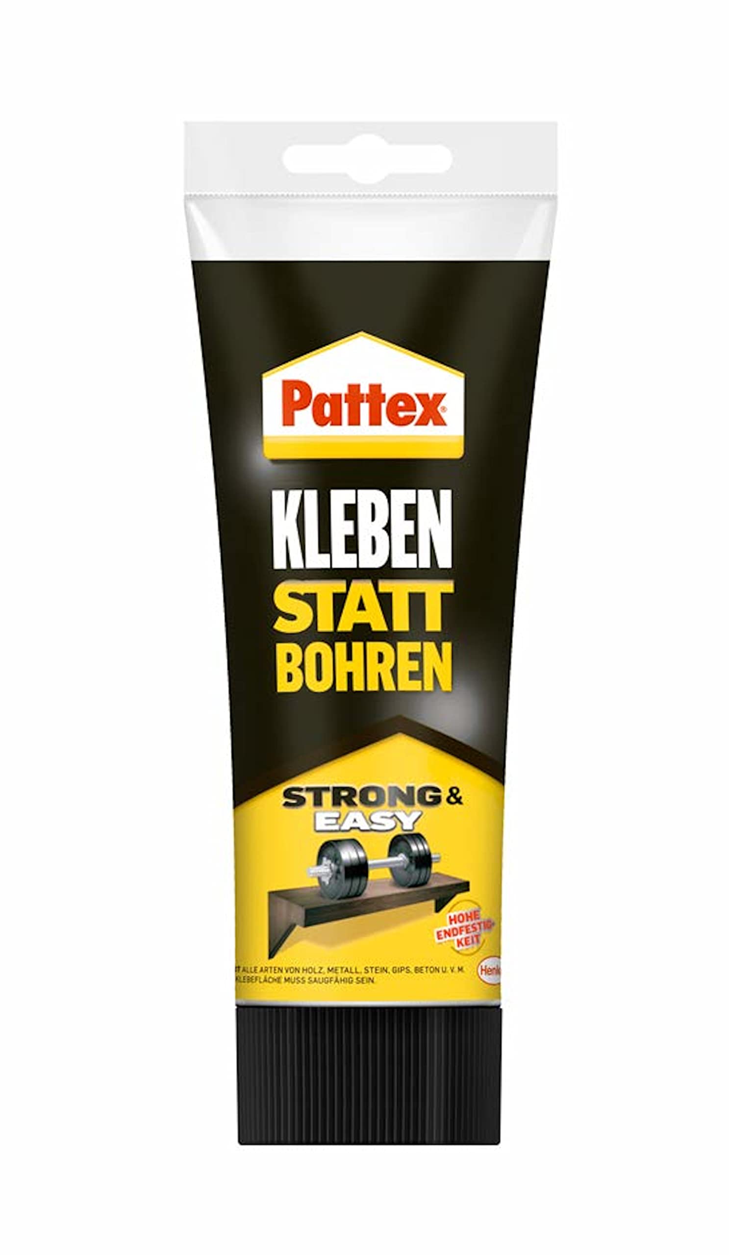 Pattex Montagekleber Kleben statt Bohren, starker Kraftkleber für sofortigen Halt, universell einsetzbarer Baukleber, Kleber mit hoher Endfestigkeit (Universalkleber 750 g)