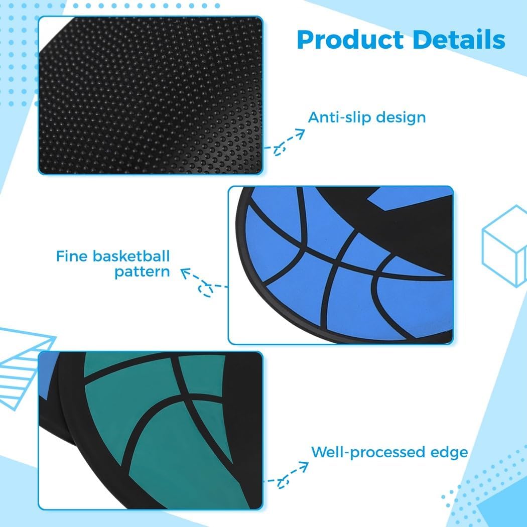 10 Pcs Sports Court Spot Markers, Numbered 9 Inch Basketball Floor Discs, Round Anti-Slip Colored Markers for Dribbling and Coaching Drills