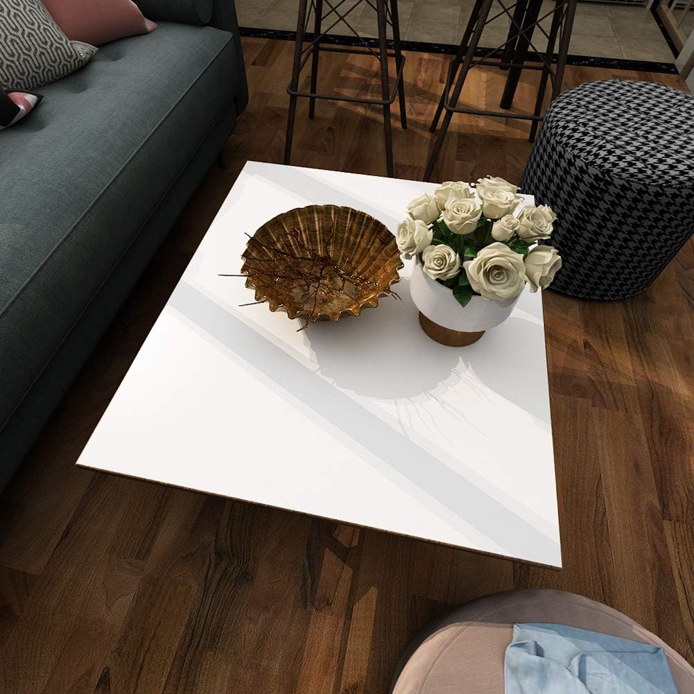 LACHEERY Papier Adhesif pour Meuble Blanc Mat 60cm x 400cm Papier Peint Autocollant Mural Moderne Vinyle Film Vinyle Autocollant Blanc Uni Imperméable pour Comptoir Mur Stickers Frigo Cuisine