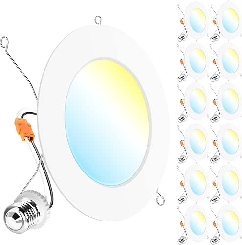 Sunco 12 Pack Retrofit LED Recessed Lighting 6 Inch, Can