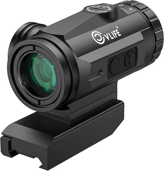 CVLIFE 3X Compact Prism Scope with Motion Awake Technology, 10 Levels Red Illuminated BDC Reticle, Electronic Button Control, Fully Multi-Coated Lenses, Two Height Settings