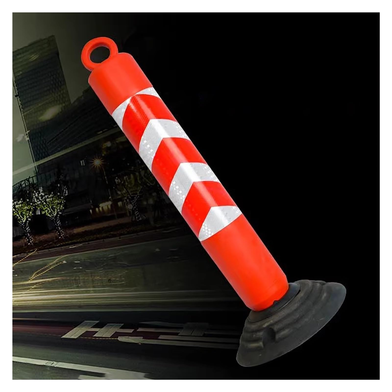 MOKLYF Parking Barrier For Parking Lot/Driveway, Traffic Crowd Control Safety Bollard Delineator Post With Reflective Strip, Sturdy High Visibility Car Security Post(1 Piece 80cm/31.5cm Tall)