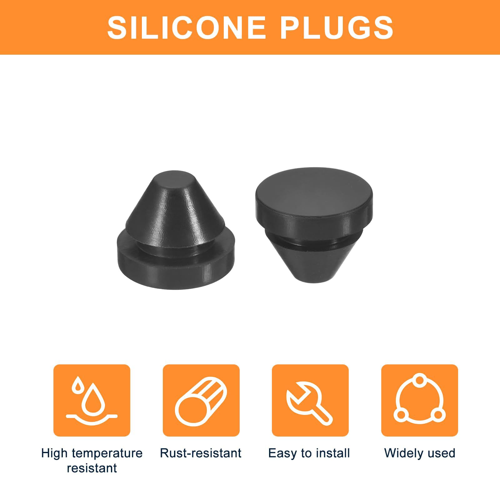 TA-VIGOR 25Pcs Silicone Snap in Locking Hole Plugs, Rubber Panel Seal Cover Flush Type Panel Round for 9-10mm Hole - Image 4