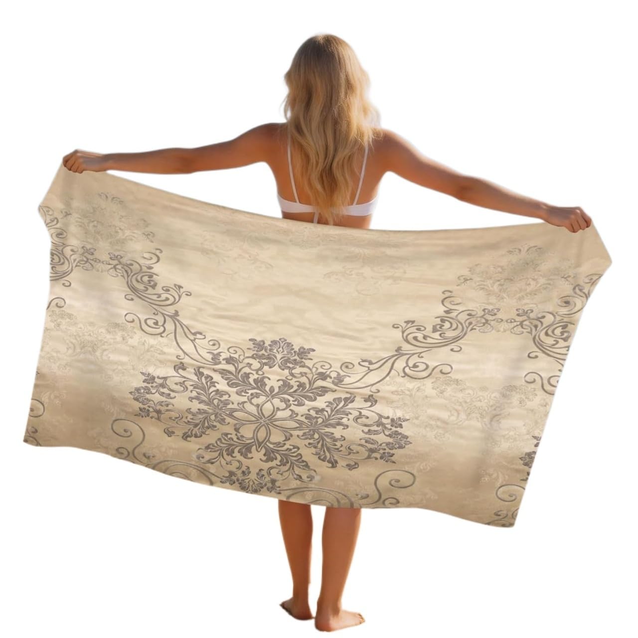 LYVQZPWLR Microfibre Beach Towel， Beach Towel Multiple Sizes Quick Dry Absorbent Lightweight Sandproof Compact Portable(100x200 cm)