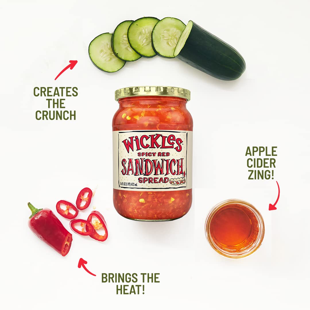 Wickles Pickles Spicy Red Sandwich Spread (paquete de 6) condimento de