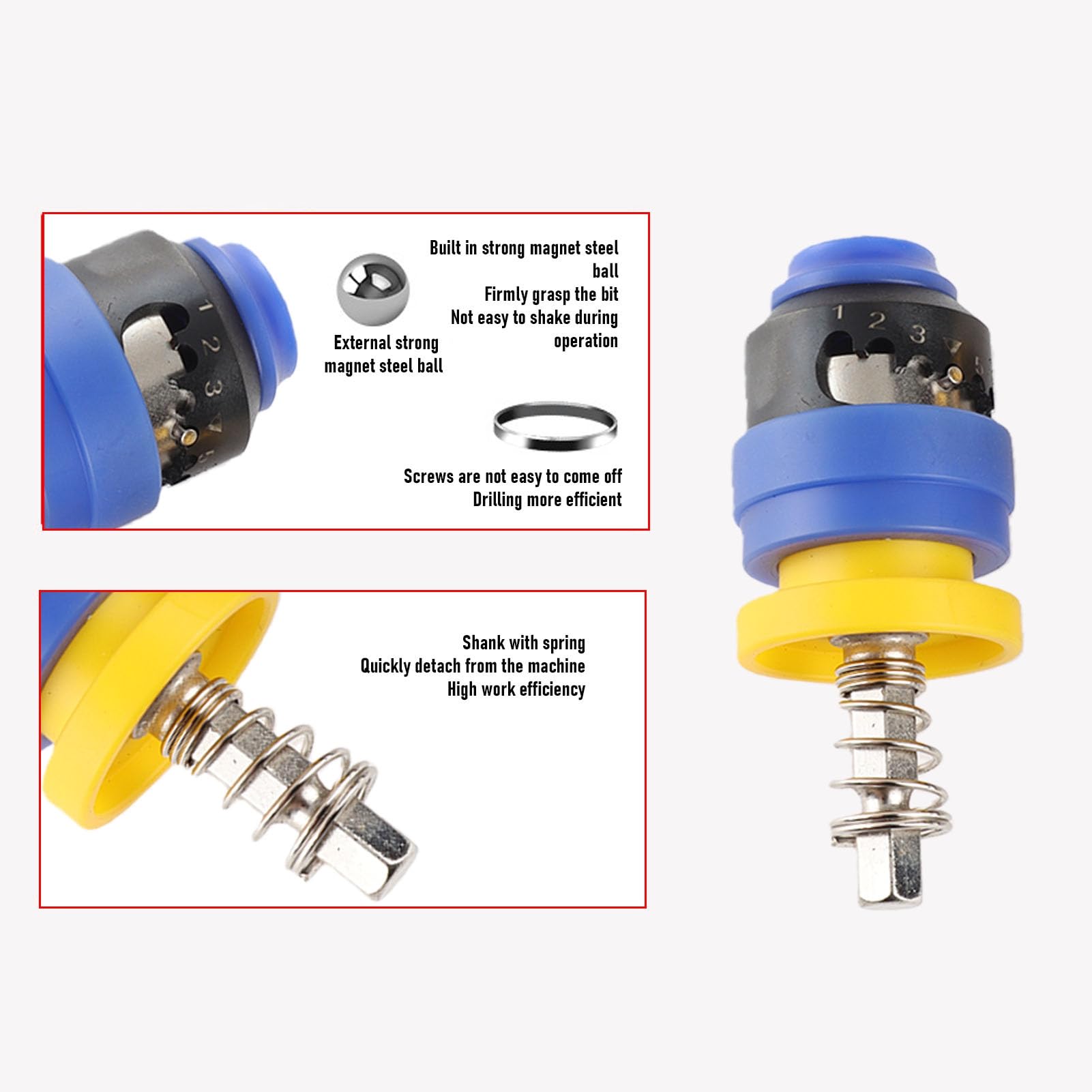 KUIDAMOS Juego de Brocas Avellanadoras Control Preciso de Profundidad Mecanismo de Ajuste Rápido para Carpintería Aleación de Aluminio Amarillo