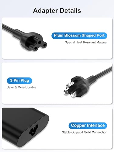 Miniatura 4 de Adaptador de CA de 65 W, cargador de repuesto para laptop HP Cargador incluyendo Pavilion X360 Elitebook Envy X360 Probook Spectre Stream Chromebook