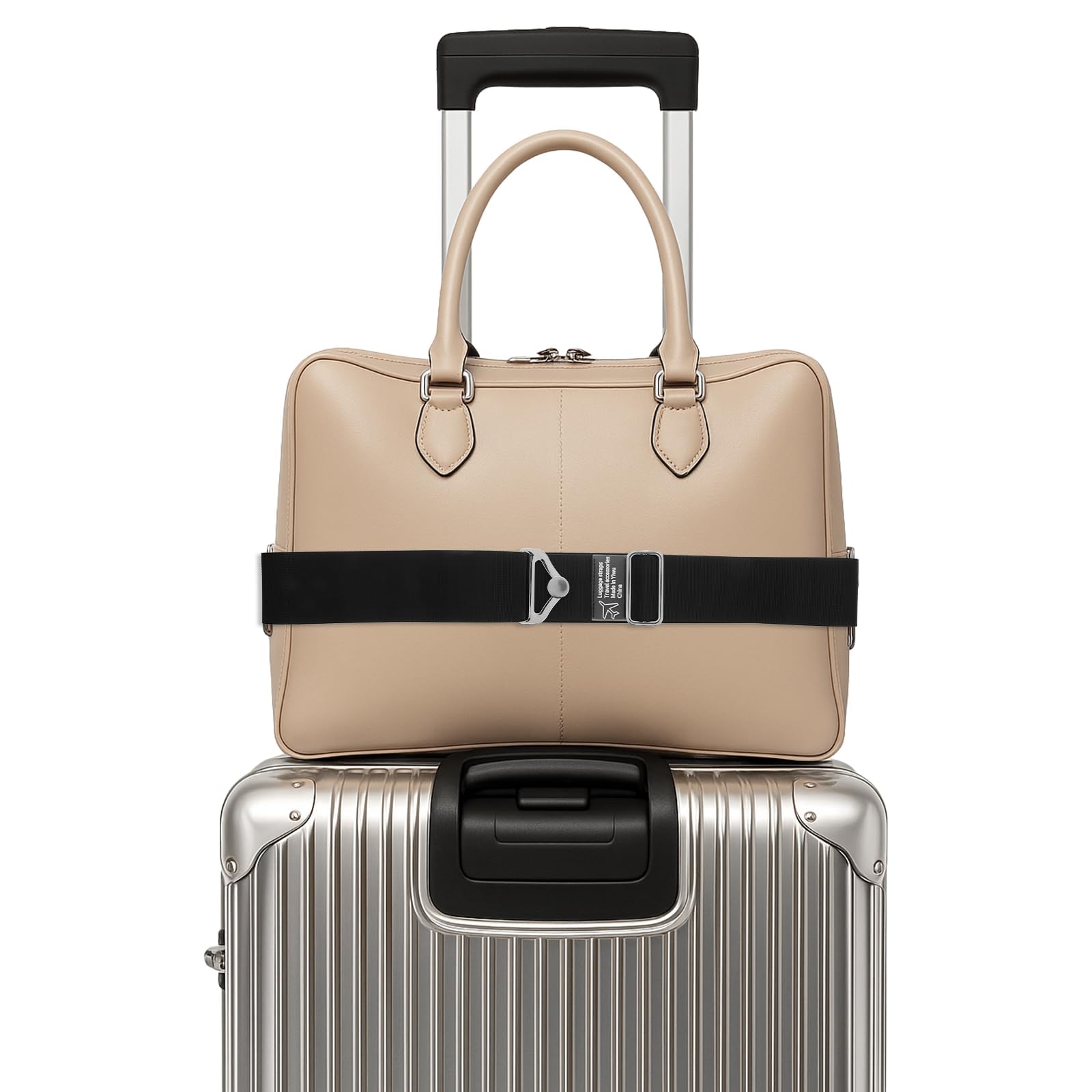 KASTWAVE 2-in-1 Adjustable Travel Belt with Bungee – Add a Bag Luggage Strap for Carry-On Bag, Hands-Free Travel Accessories for Luggage Straps, Airport Carry-On Bag Essential for Women & Men