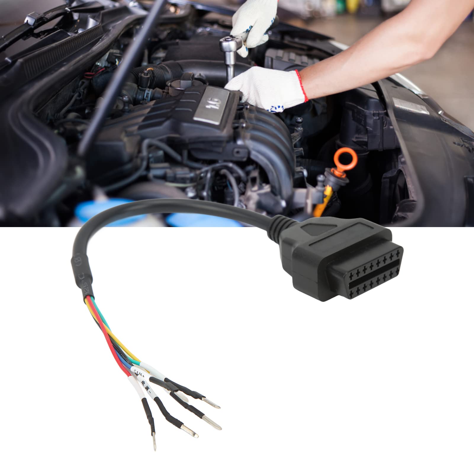 Septpenta Cavo Connettore Femmina OBD2 / OBDII – 16 Pin Con Linee K, CAN E Alimentazione – Adattatore Per Diagnostica Auto E Moto - 4