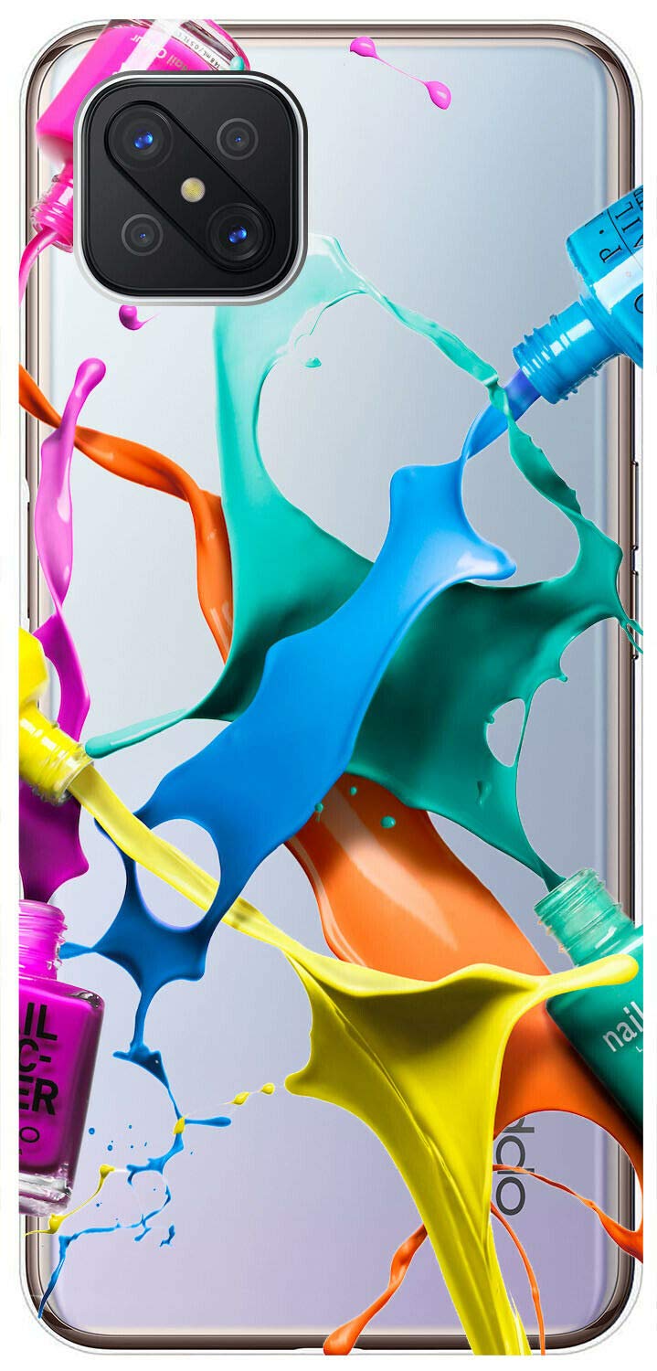 Mixroom - Cover Custodia Case In TPU Silicone Morbida Sfondo Trasparente Per OPPO RENO4 Z RENO 4Z Fantasia Famiglia Di Gufetti T462