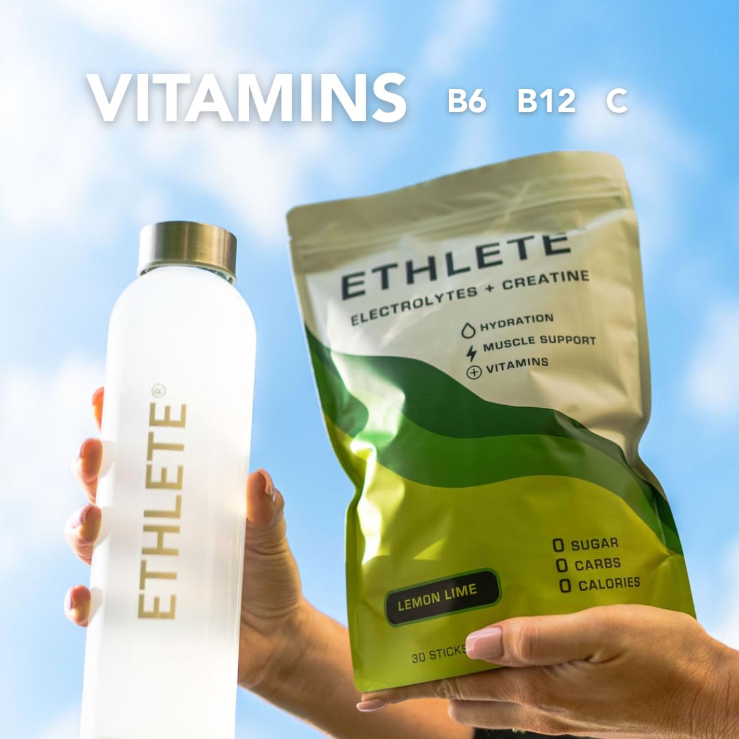 Electrolytes + Vitamins + Creatine, Powder (3-Flavors), 5g Creatine Monohydrate, with Electrolytes, Magnesium, Potassium, Vitamins B6, B12 & C (Peach Mango, Lemon Lime, Raspberry Lemon) — Amazon image 8