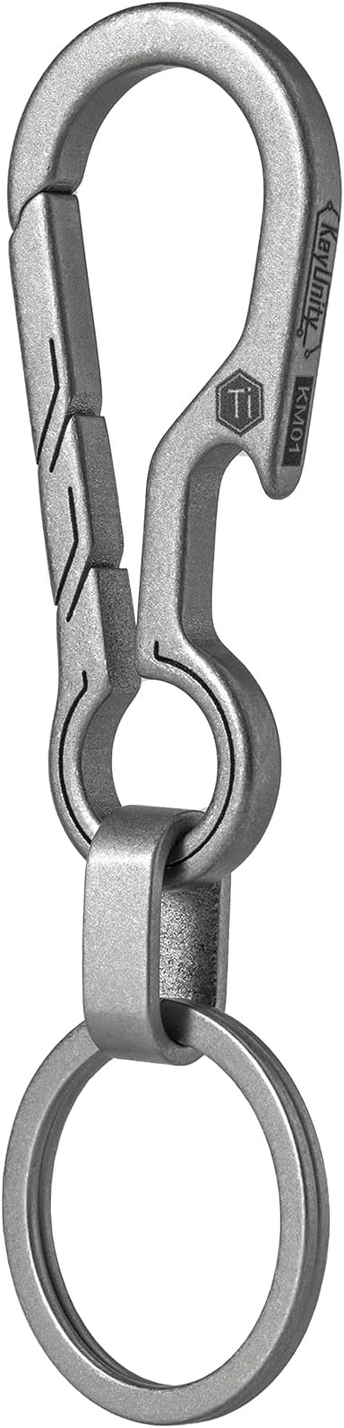 KM01 Titanium EDC Keychain Clip with Bottle Opener, Quick Release Carabiner Key Ring Holder for Men