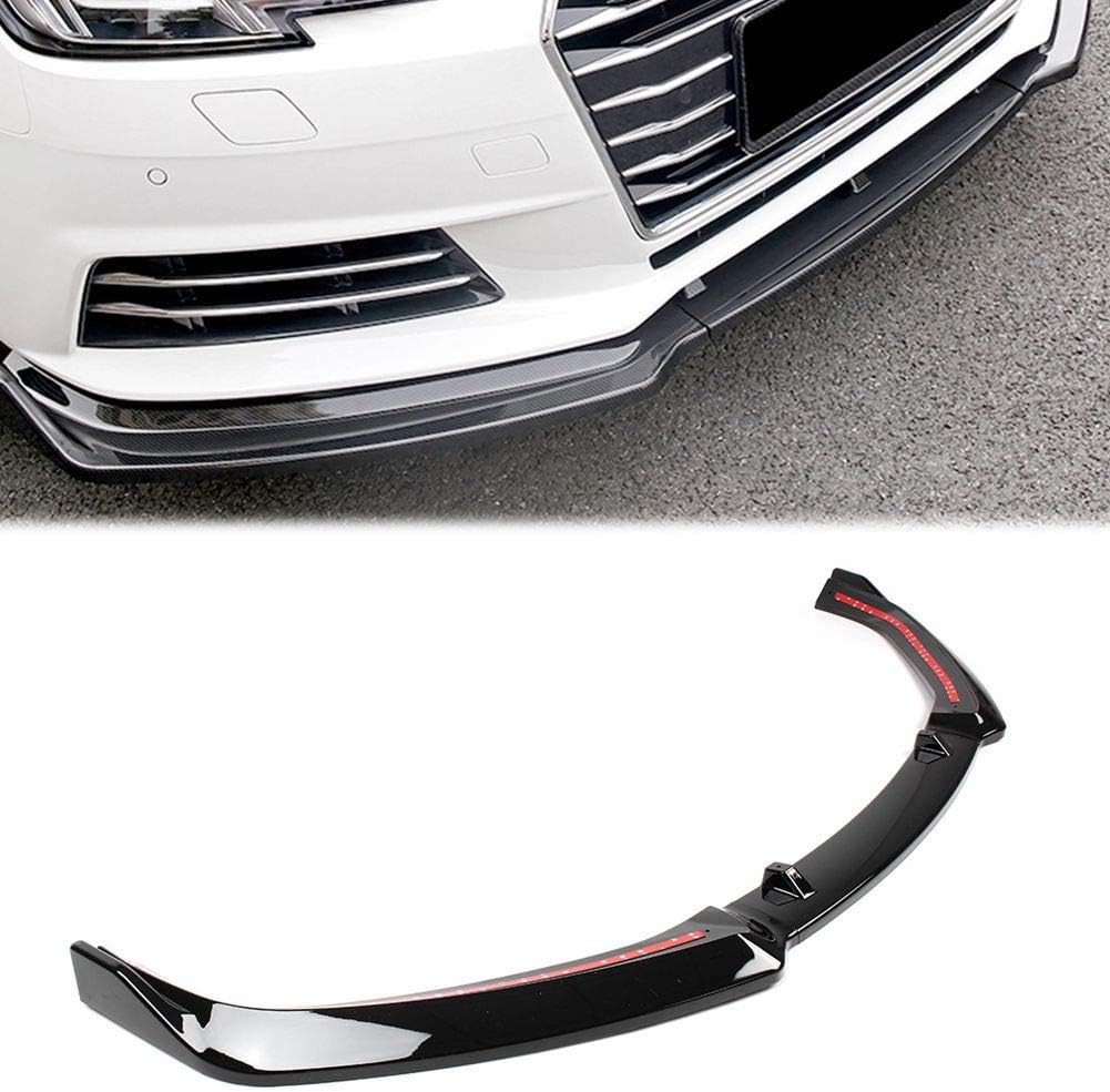 GZYF Front Bumper Lip Spoiler Splitter Body Kit Compatible with Audi A4 2017-2018(Aggressive Model), Glossy Black