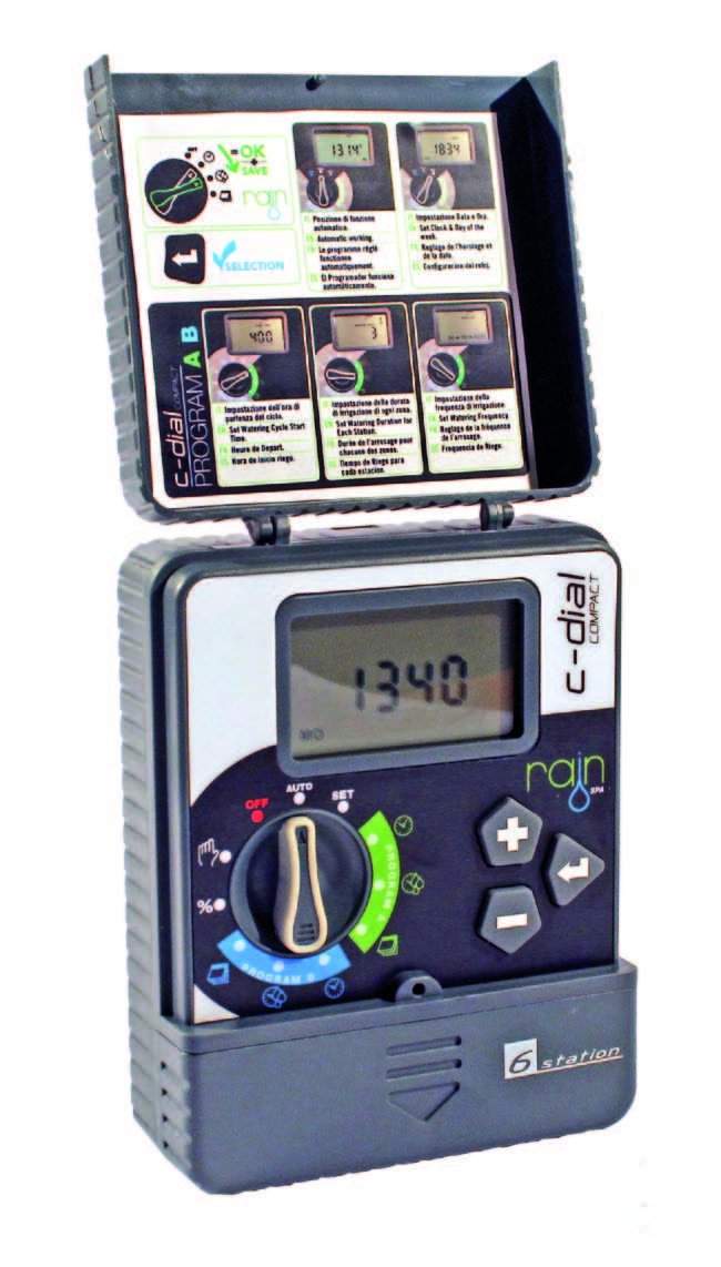 DT Rain - Programador Rain C-Dial 6 Estaciones 24Vac