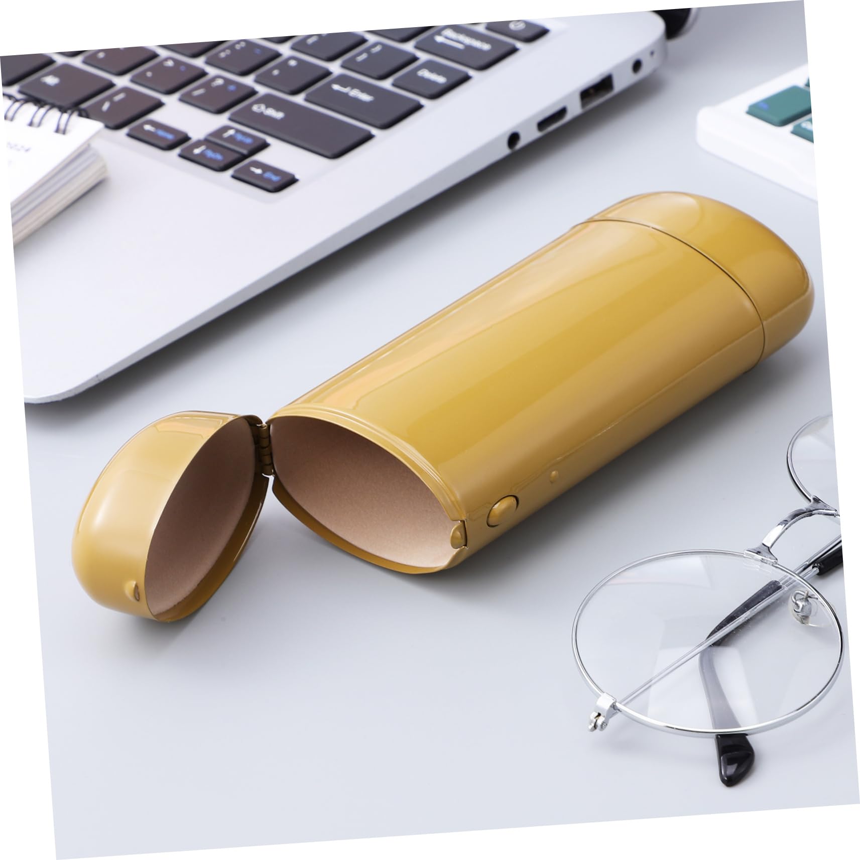 Beaupretty Estuche metálico para gafas azul Cubrir escabroso portátil estuche rígido para gafas para hombre seguridad titular de gafas estuche de gafas de viaje Metal Silver