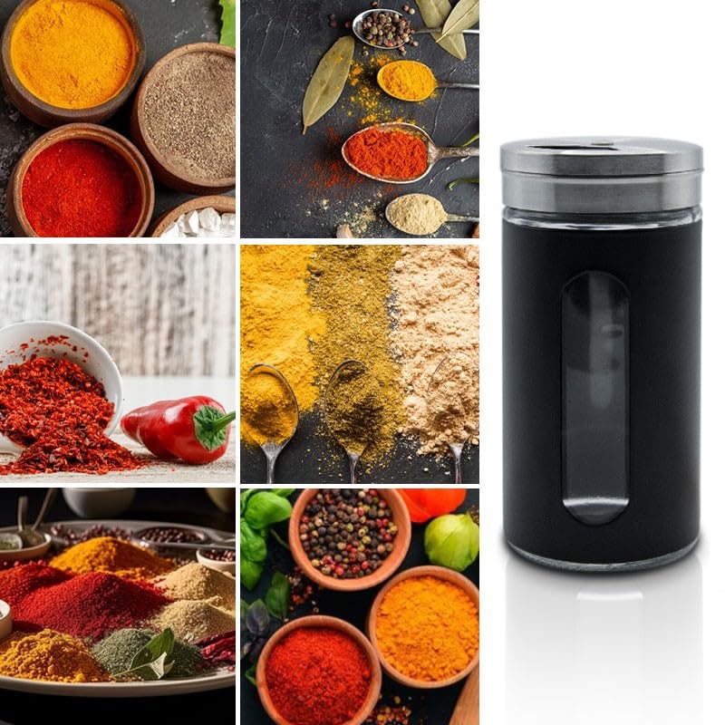 Set De 14 Pots à épices En Glas 120 Ml - Pots à épices Ronds Avec Couvercle A Vis Scelle Etiquettes Entonnoir Epandeur A Epices Organisateur D Epices Pour Epices Sel Poivre Sucre