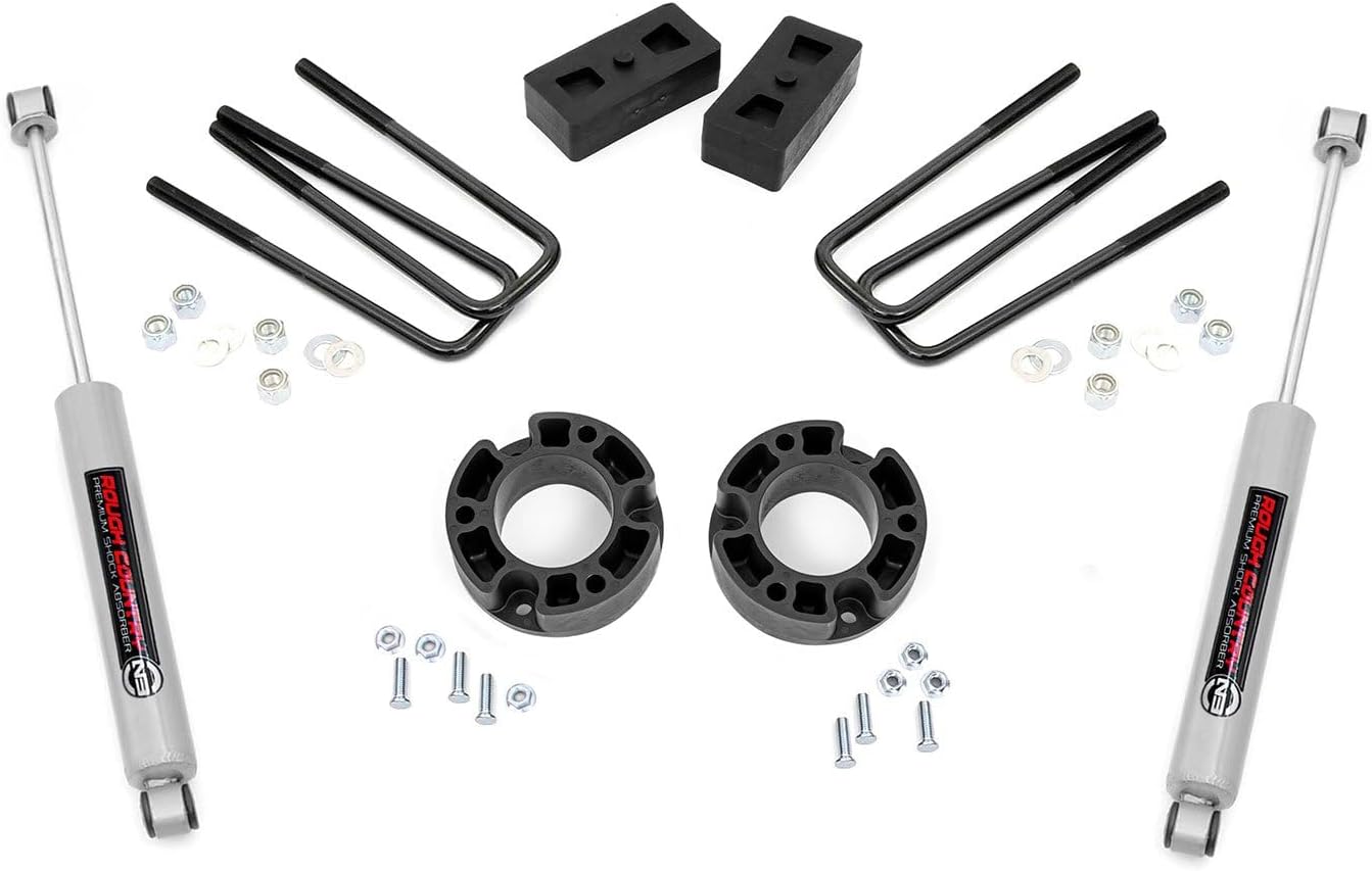 Rough Country 3.5" Suspension Lift Kit with Strut Spacers/N3 Rear Shocks for Chevy Silverado & GMC Sierra 1500 (2007-2013) 2WD