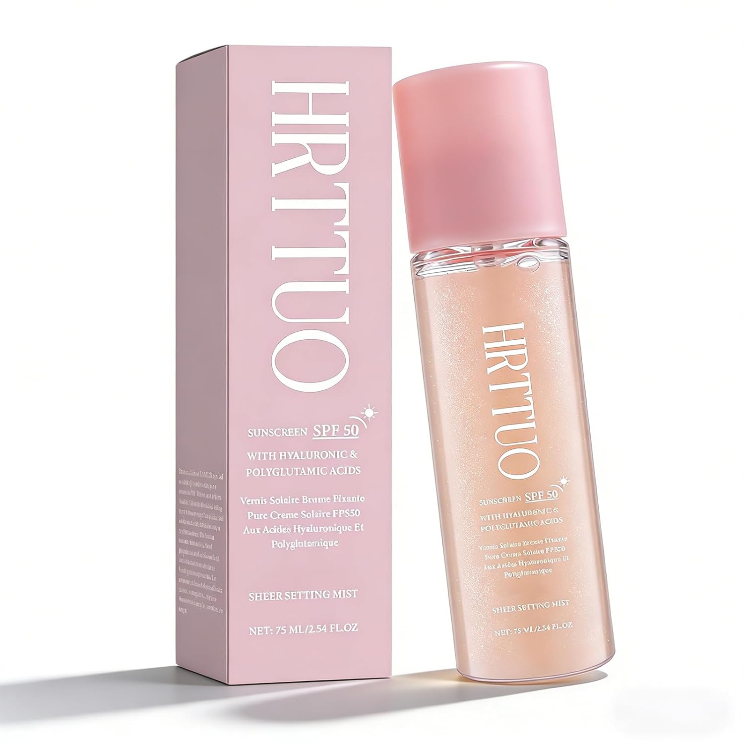 SPF Setting Spray for Face Body - Sheer Sunscreen Mist SPF 50 Makeup-Friendly Setting Mist with Hydrating Glow