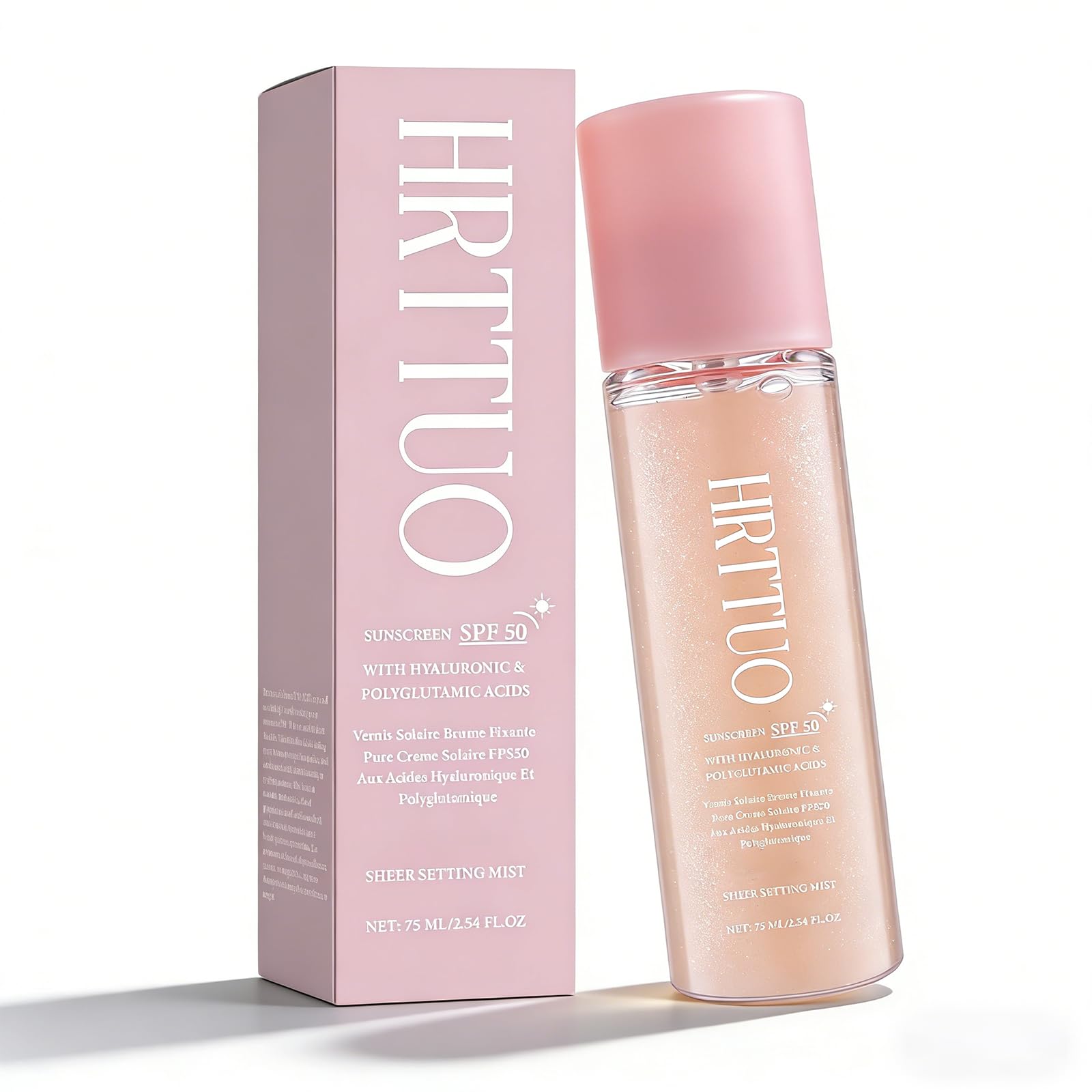 SPF Setting Spray for Face Body - Sheer Sunscreen Mist SPF 50 Makeup-Friendly Setting Mist with Hydrating Glow