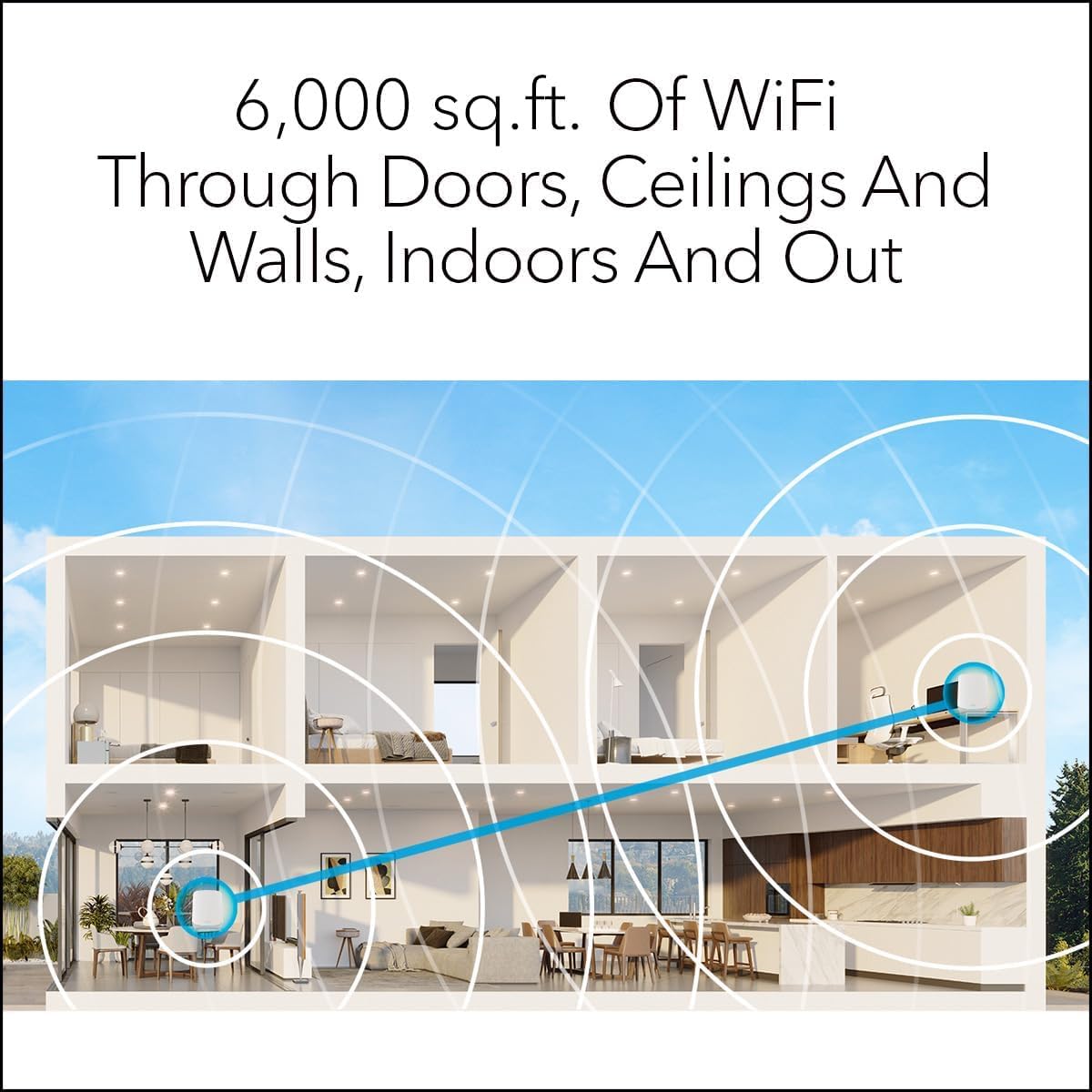 NETGEAR Orbi Sistema de Red de Malla WiFi 6 (RBK763S) – Router & 2 Extensor Satélites, características Seguridad, hasta 5,4 Gbps, Cubre 525 m², 75 Dispositivos, Armor Gratuita