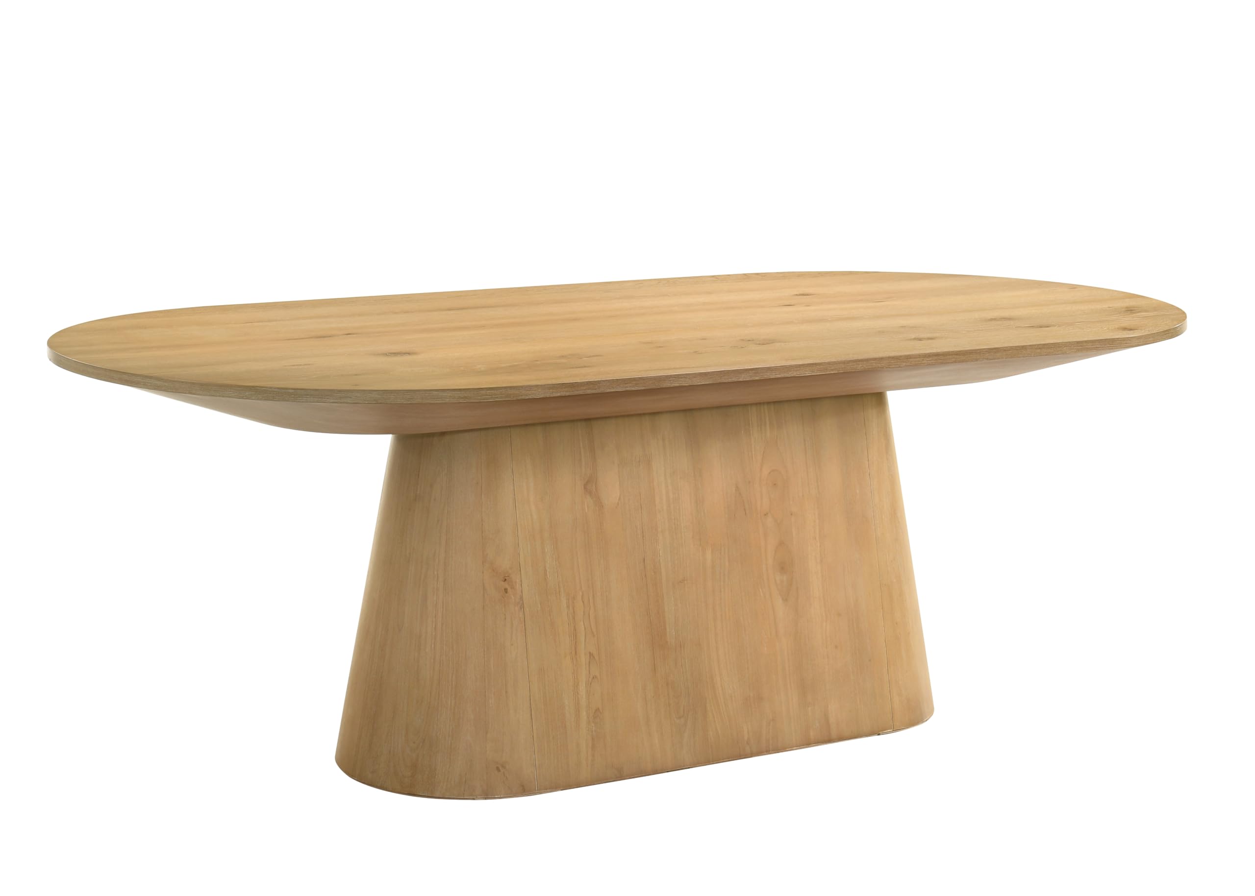 Terra 88" Mid-Century Modern Wood Oval Dining Table - Natural Oak