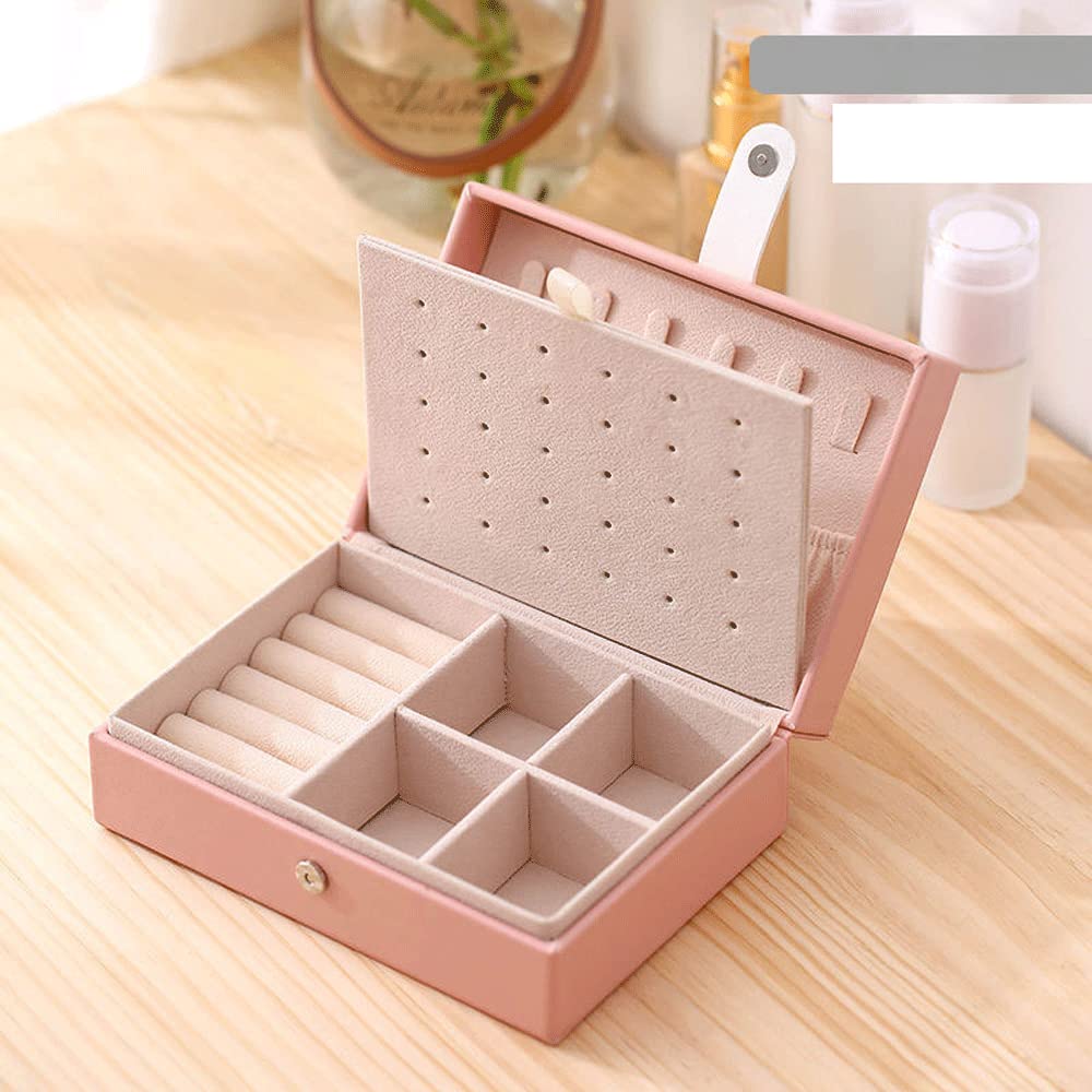 Stud Earring Organizer for Girls Pink Jewelry Box for Earrings Necklace Jewelry Organizer Large Girls Earring Box for