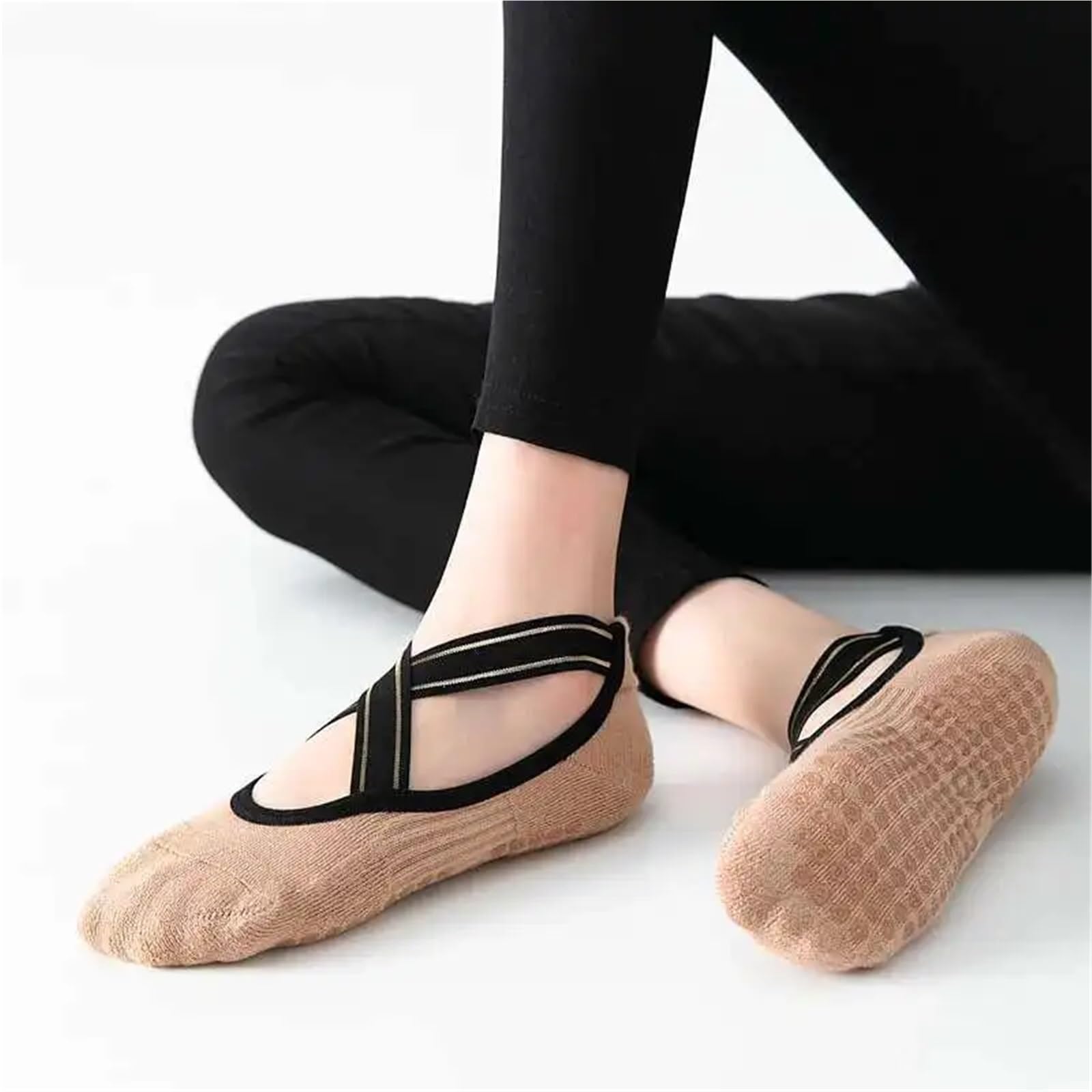 Lot de 3 paires chaussettes yoga respirantes et à séchage rapide for Pilates, danse, fitness, barre, dos nu, for fille