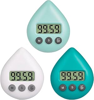 3pcs Waterproof Digital Shower Timer, Portable Timing Tool, LCD Display Suction Cup Countdown Reminder Magnetic Mount, Multi-use Precision Time Management Tool for Cooking Sport Study Workout