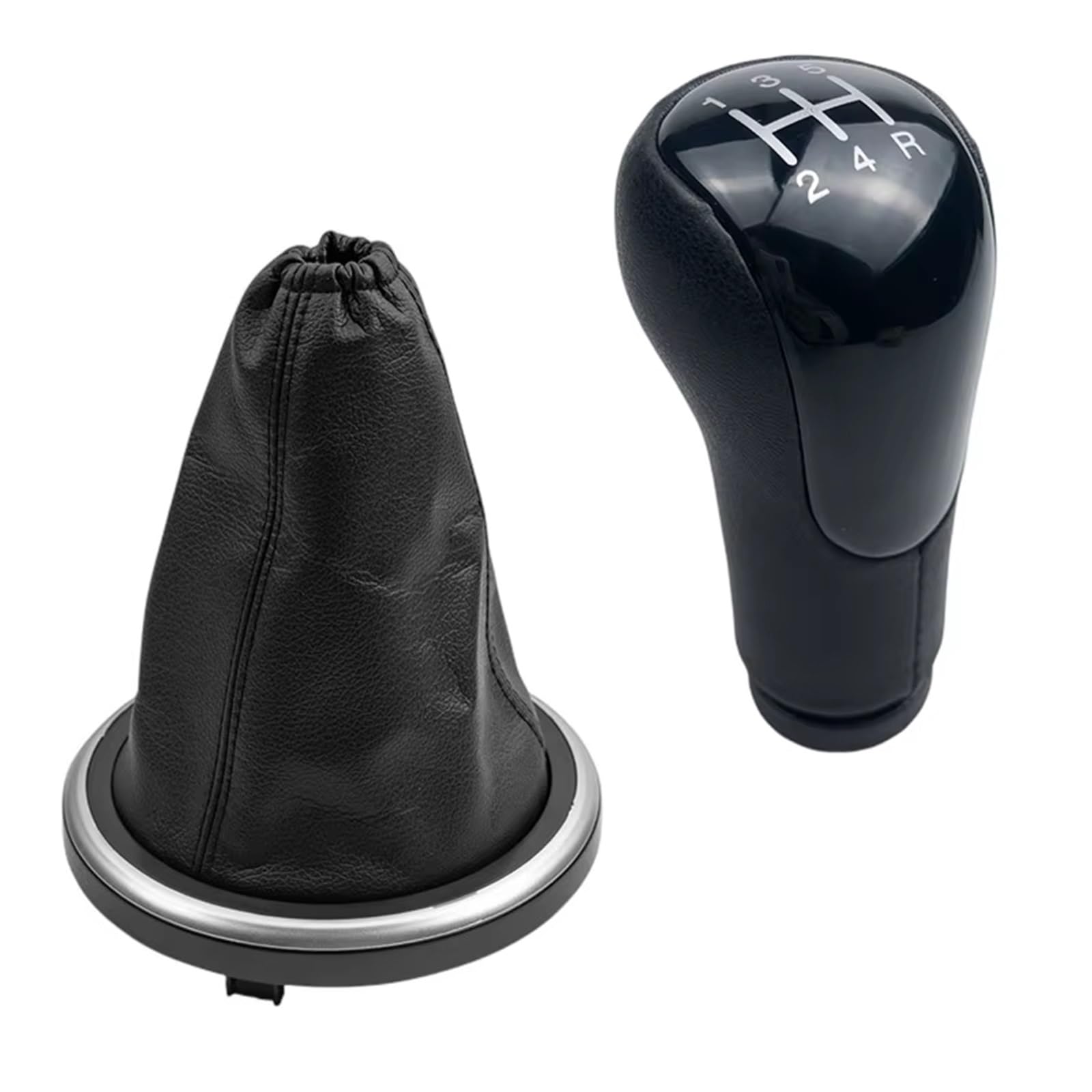 Pdurmbuab Case 5 Speed Black Gear Shift Knob Manual 5/6 Speed Gear Shift Knob Lever Shifter Gaitor Boot For Fiesta Fusion Transit Connect 2002-2008