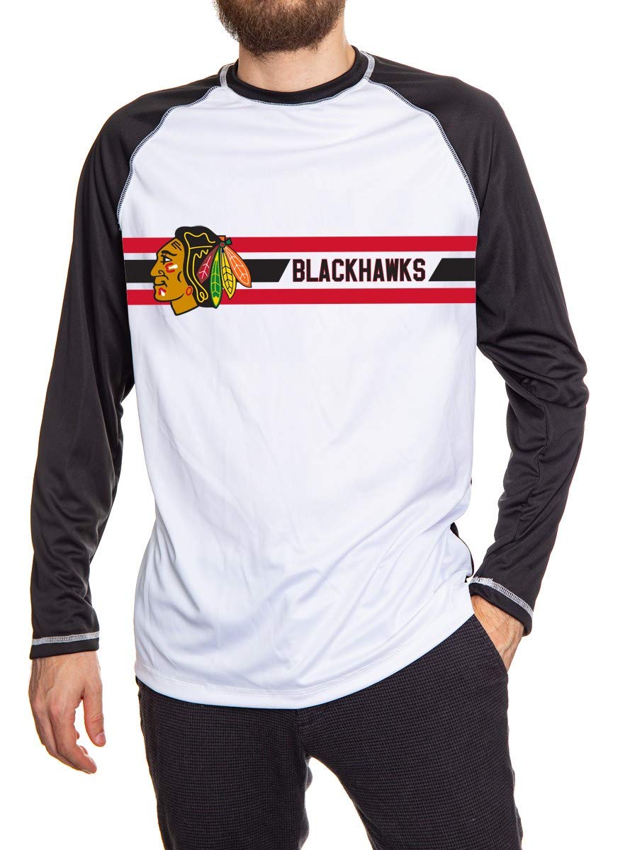 Rashguard de manga larga para entrenar con estilo NHL rojo Large de Calhoun 5