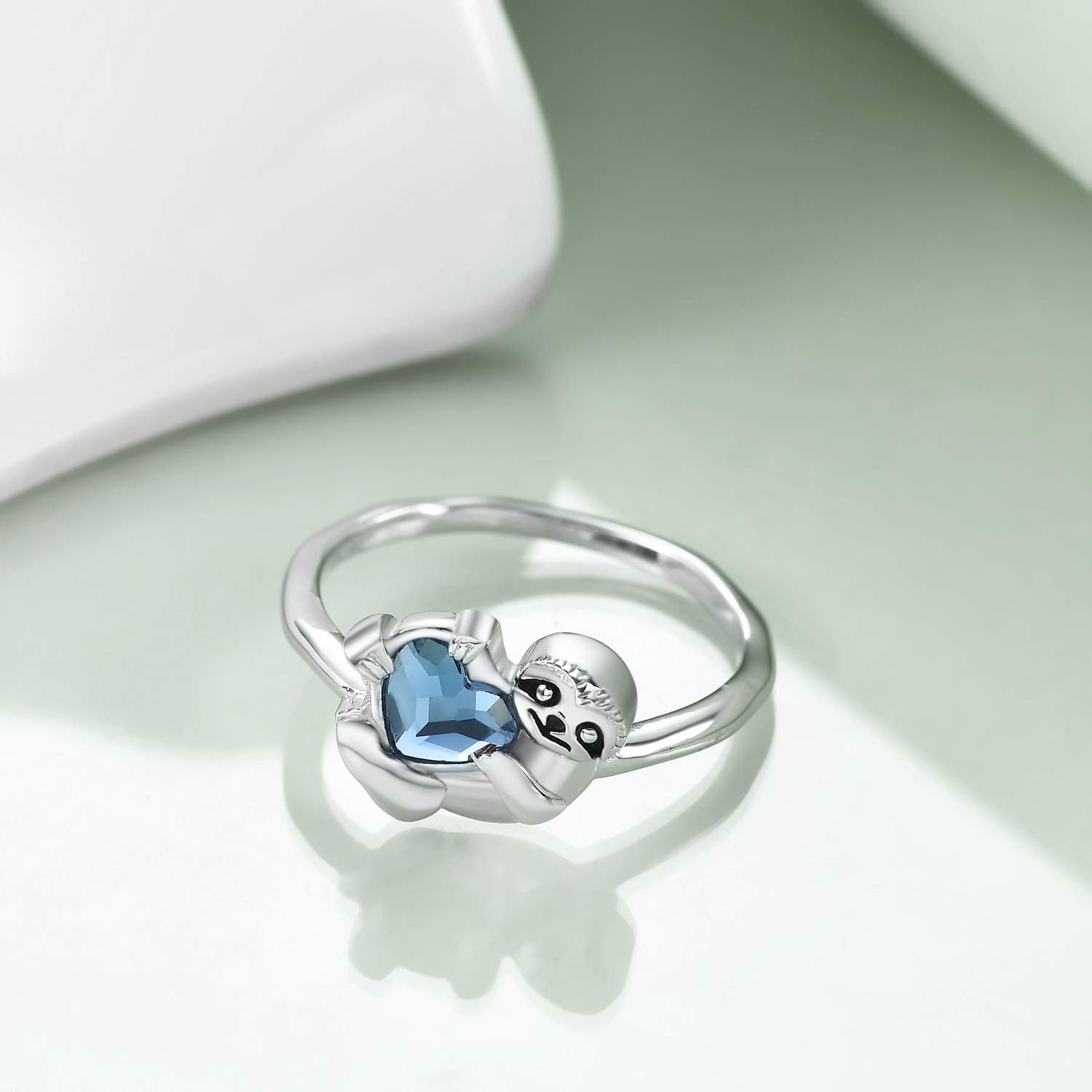 YAFEINI Anelli bradipo in argento Sterling 925 bradipo anelli per donne ragazze decorazioni natalizie regali