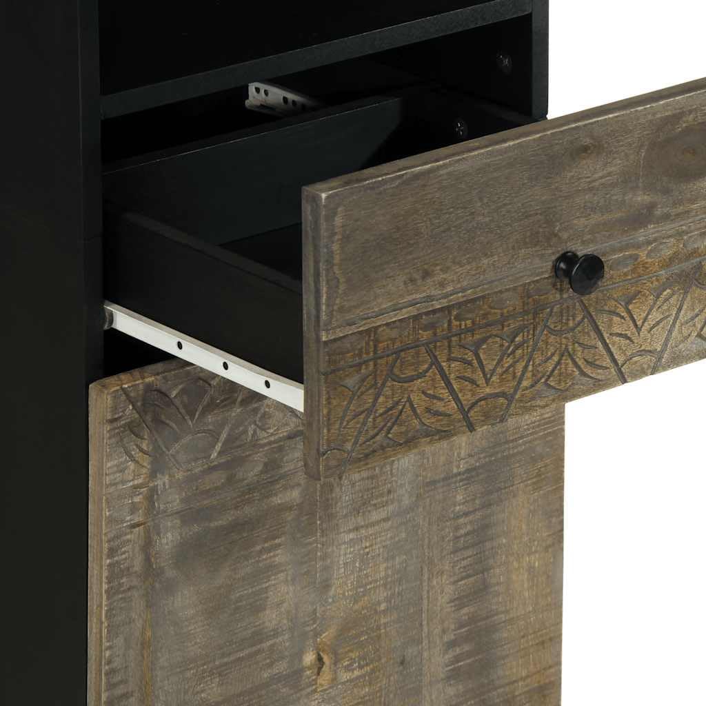 Mueble de Baño de Madera Sólida con Patrón Tallado a Mano y Amplio Espacio de Almacenamiento para Organización de Artículos de Tocador y Productos de Higiene Personal