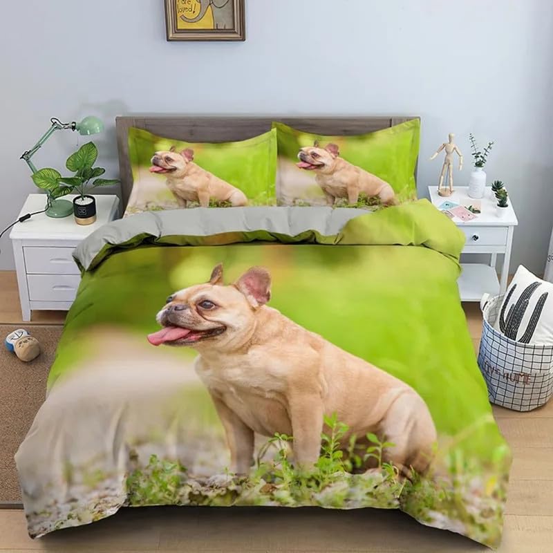 Funda nórdica 220 x 240 pitbull verde claro de microfibra suave transpirable antiarrugas