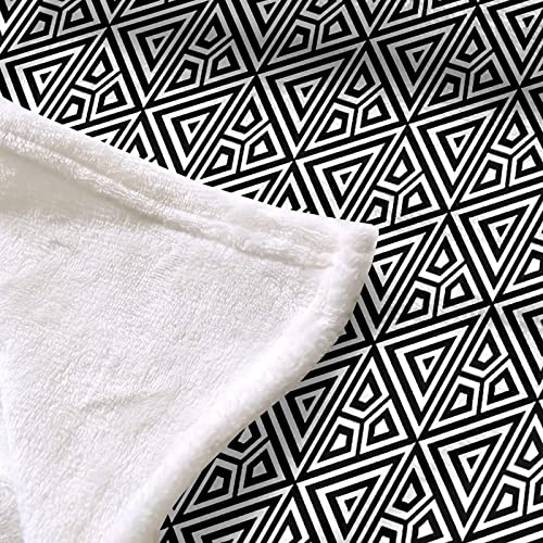 Couverture douce lit et canapé en flannel noire et blanche grand format