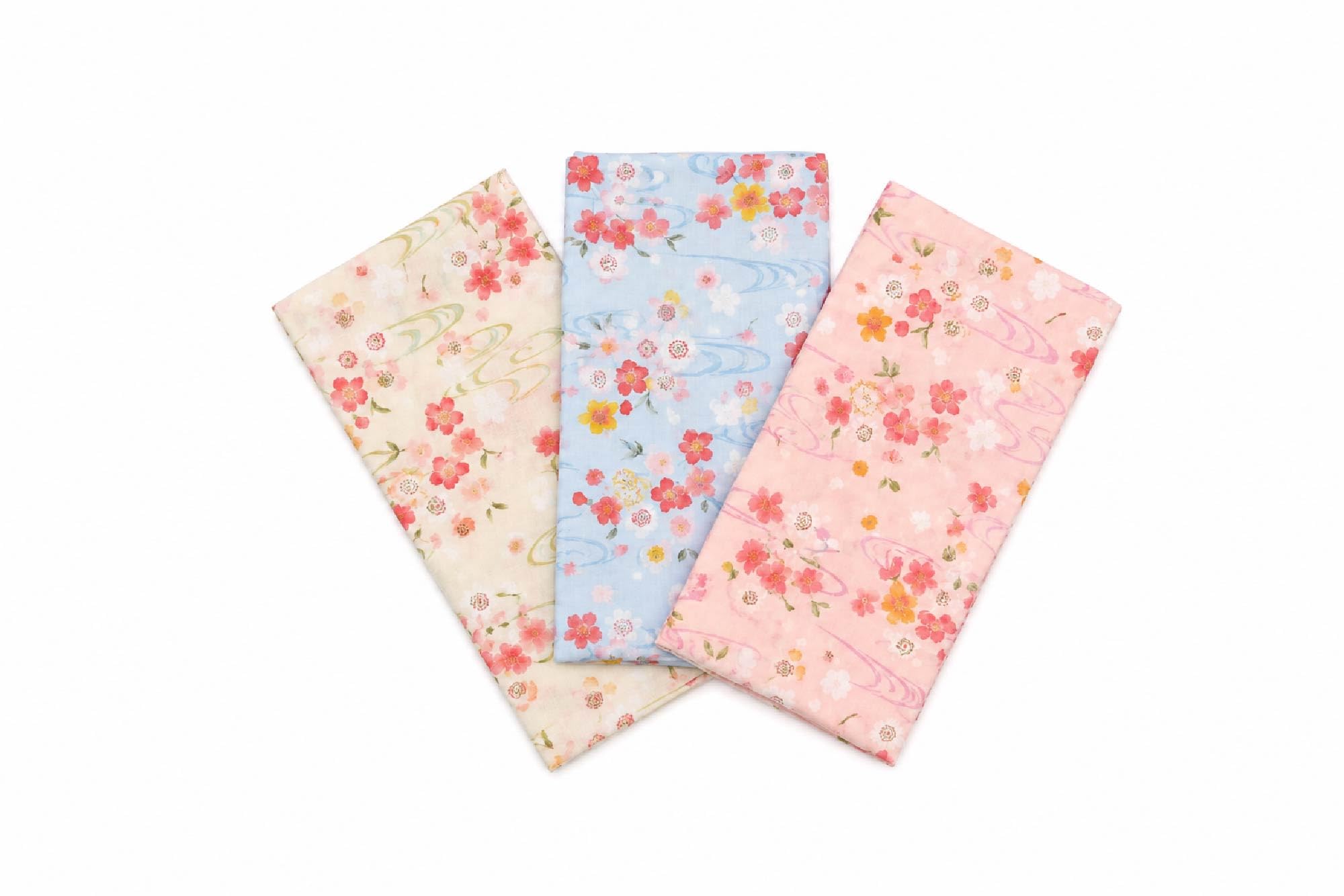 Neko Friend Flowing Water Cherry Blossom Pattern Japanese Gauze Tenugui Towel – Made In Japan (3, Medium)