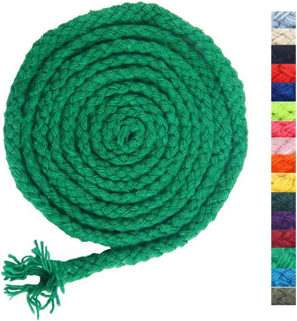5mm * 295ft Macrame Cord Natural Cotton Rope 8 Strand Braided Cotton String for Craft Knitting Thread for Wall Hanging and DIY Crafts(HPK)